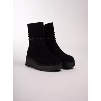 Dámská zimní obuv EPICA dámské kotníkové černé semišové