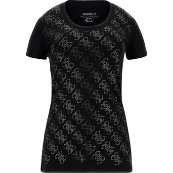 Dámské tričko Dámské Tričko s krátkým rukávem GUESS SS CN 4G ALLOVER TEE W3BI53J1314-JBLK – Černá M