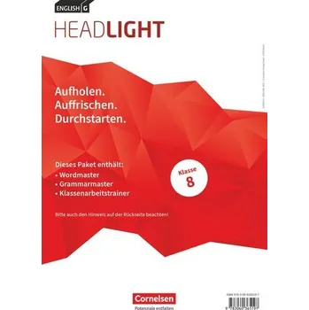 Učebnice English G Headlight Band 4: 8. Schuljahr - Arbeitshefte Wordmaster, Grammarmaster und Klassenarbeitstrainer (Im Paket)
