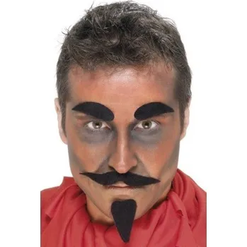 Karnevalový doplněk Knírek, bradka a obočí Čert