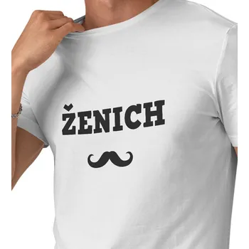Pánské tričko Pánské bílé triko - Ženich knír 3XL