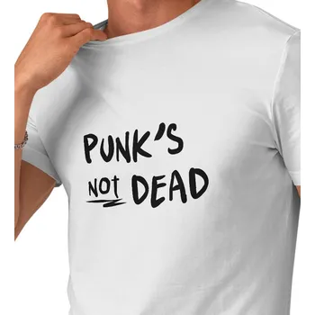Pánské tričko Pánské triko bílé - Punks not dead XL