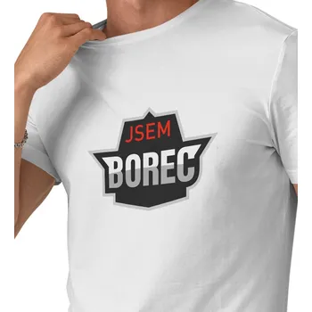 Pánské bílé triko - Jsem borec 4XL