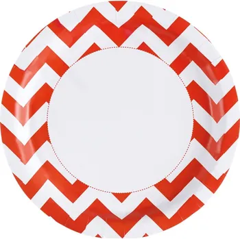 Talíř Talíř oranžové vlnky - 8 ks