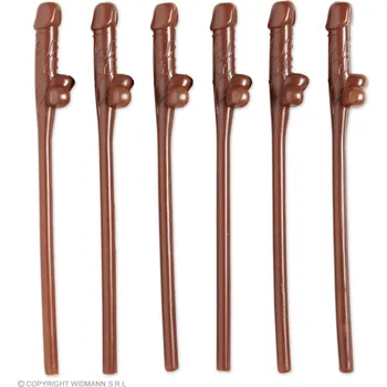 Tmavá brčka s motivem penisu