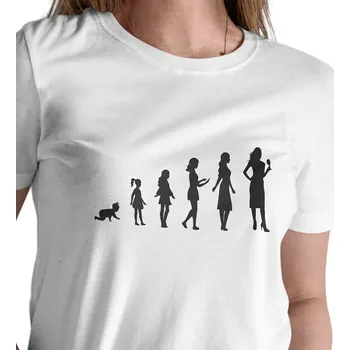 Dámské bílé triko - Evoluce XXL