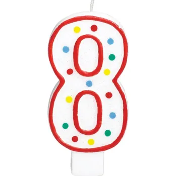 Svíčka Svíčka s číslem červená - 8