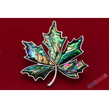 Brož Brož z perleti paua ve tvaru javorového listu, cca 45 x 40 mm (BP1031J)