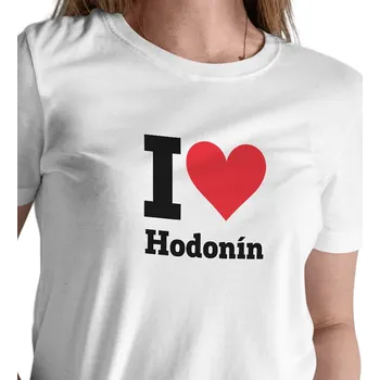 Dámské tričko Dámské triko bílé - I love Hodonín XS