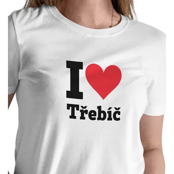 Dámské tričko Dámské triko bílé - I love Třebíč 3XL