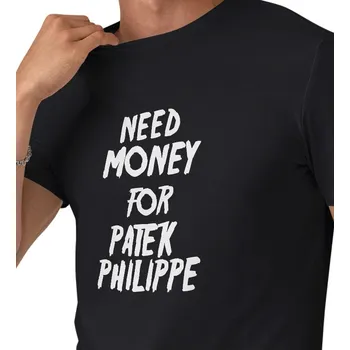 Pánské tričko černé - Need money for Philippe XXL