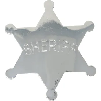 Karnevalový doplněk Hvězda šerif - kovová