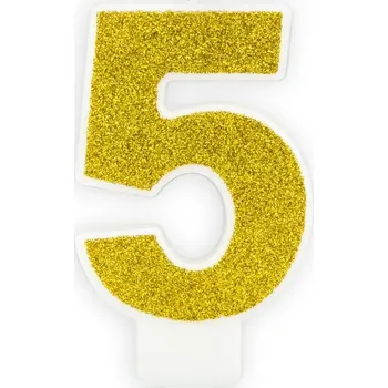 Svíčka Svíčka s číslem zlatá - 5