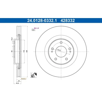 Brzdový kotouč Brzdový kotouč ATE 24.0128-0332.1