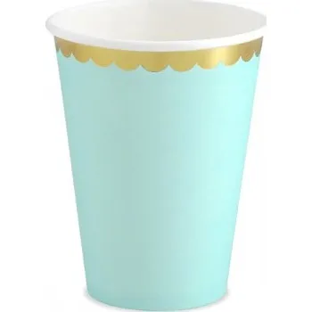 Party nádobí Kelímek zelený - zlaté vlnky 6 ks