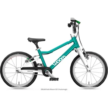 Dětské kolo WOOM 3 automagic 2025 tyrkysová 16" (2 rychlosti)
