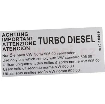 Auto-moto samolepka "Important Turbo Diesel" stříbrná CLASSIC