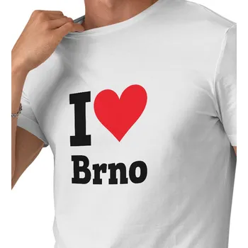 Pánské tričko Pánské bílé tričko - I love Brno 4XL