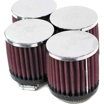 K&N sada univerzálních filtrů se vstupem 52 mm a výškou 76 mm, kovový vrchlík, 4 vzduchové filtry