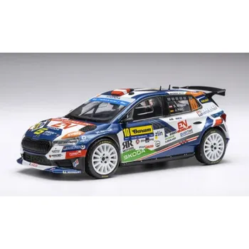 autíčko IXO MODELS Škoda Fabia Rally2 #10 S. Wagner Barum Rally 2024 2nd Place 1:43