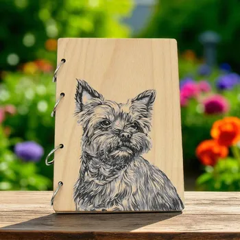 art-wood.cz Dřevěný zápisník - Jorkšírský teriér