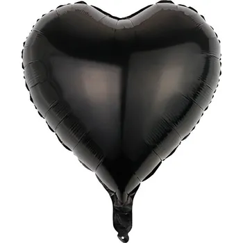Balónek Fóliový balónek - Srdce černé, 45 cm