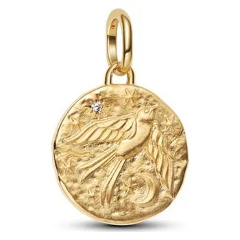 Přívěsek Zlacený medailonový přívěsek PANDORA Vlaštovka 764082C01