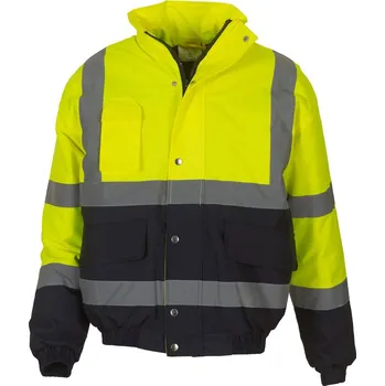 pracovní bunda Hi-Vis Bomber Bunda HVP 218 hi vis yellow-navy XXL