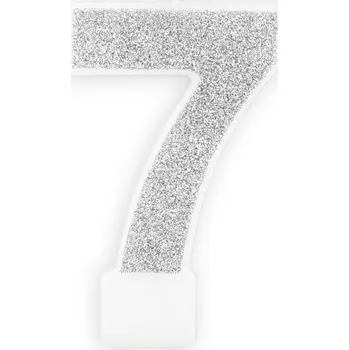 Svíčka Svíčka s číslem stříbrná - 7
