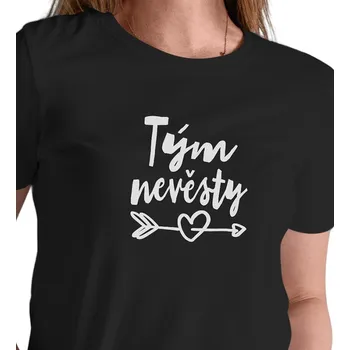 Dámské tričko černé - Tým nevěsty M