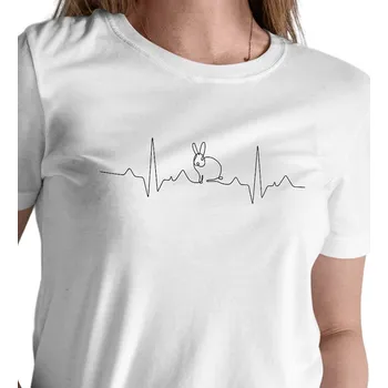 Dámské oblečení Dámské triko bílé - Tep králík L