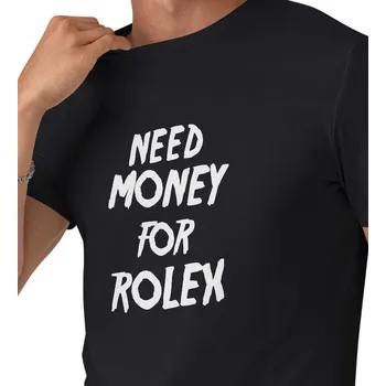 Pánské tričko černé - Need money for Rolex 3XL