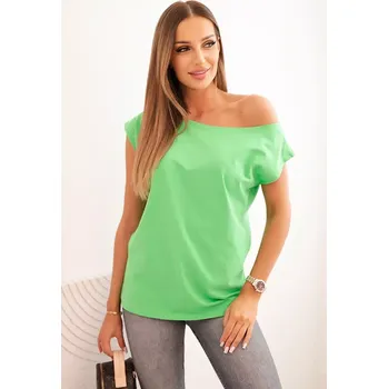 Dámská halenka Kesi Dámská blůza s odhaleným ramenem zelená Kesi bílá | šedá | světle zelená 3404047