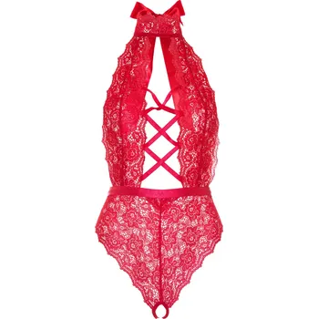 Dámské erotické body Červené krajkové sexy body