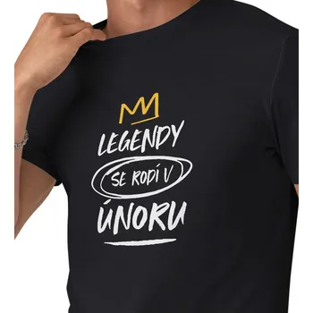 Pánské tričko Pánské triko černé - Legendy se rodí v únoru 4XL