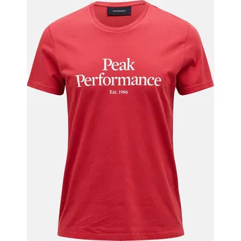 Pánská móda Pánské Tričko s krátkým rukávem PEAK PERFORMANCE M ORIGINAL TEE G77692400_5CM – Vínová L