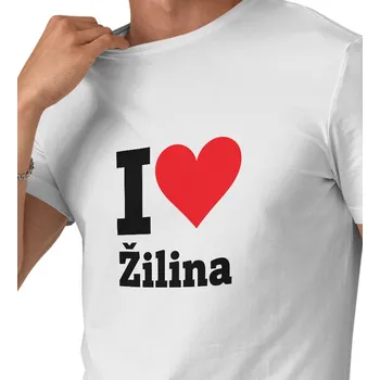 Pánské bílé triko s nápisem - I love Žilina 3XL