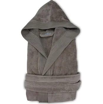 Pánský župan Župan s kapucí Velour Bathrobe taupe S/M