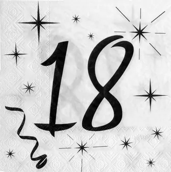 Papírový ubrousek Ubrousky narozeninové - 18 let