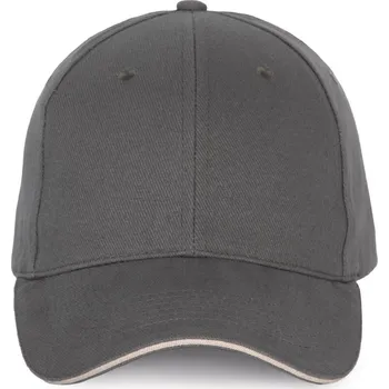 Kšiltovka 6 panelová sandwich kšiltovka KP 185 dark grey-light grey onesize
