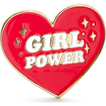 Odznak červený - girl power