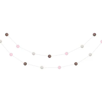 Girlanda bambulky - růžovo-hnědá