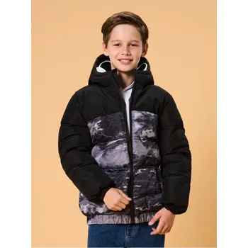 Sinsay - Prošívaná bunda s kapucí - černá - 462FC-99X - 462FC-99X-164