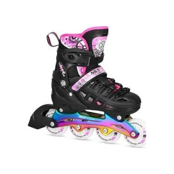 Kolečkové brusle Brusle NILS Extreme NH10905.2 4v1 duhové/růžové - - Výběr variant -