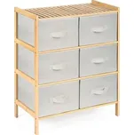 Bambusový regál G21 s 6 košíky, béžový