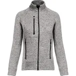 Dámská melanžová pletená fleecová bunda K 9107 light grey melange L