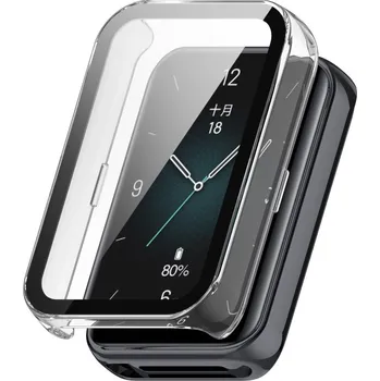 Příslušenství k chytrým hodinkám VSECHNONAMOBIL 86800 PC FULL COVER Plastový kryt se sklem pro Honor Band 9 průhledný