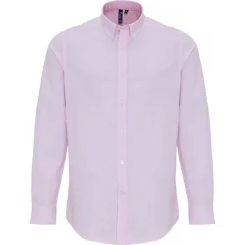 Pánská košile Oxford pruhovaná košile s dlouhým rukávem PR 238 white-pink L