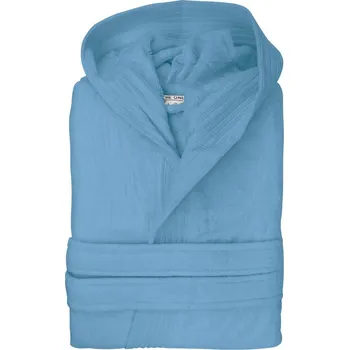 Pánské oblečení Župan s kapucí Velour Bathrobe aqua S/M