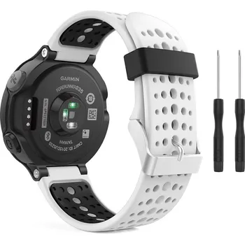 eses Silikonový řemínek pro Garmin dírkovaný - Bílo černý, 15 mm